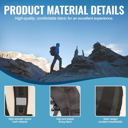 PAASTAl Backpack Straps,Relacement Adjustable Padded Shoulder Straps for Bag, with Metal/Plastic Clips. - color: Black Alloy