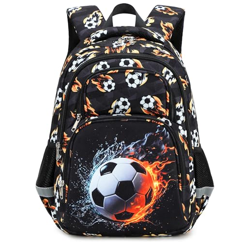 abshoo Cute Soccer School Backpack For Boys Elementary Kindergarten Kids School Bag (Soccer Black) - color: Soccer Black