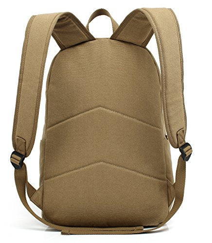 kayond Casual Style Lightweight canvas Laptop Bag/Durable Travel backpacks/Rucksack for Men&Women/Fashion Backpack Fits 15 inch Notebook (Khaki) - color: Khaki