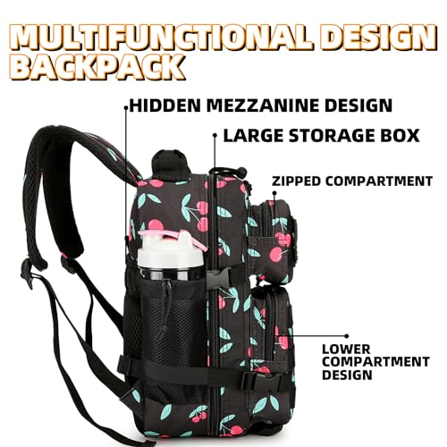 9L Mini Tactical Backpack for Men and Women Tactical Backpack Small for Hiking Small Tactical Bag Fitness Pack - color: Cherry