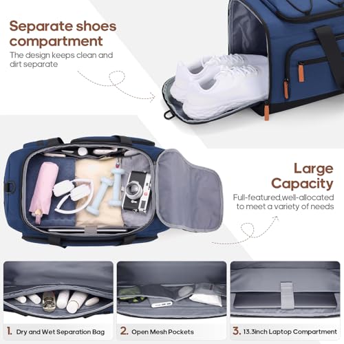 UKEIN Luggage Sets 5 Piece, Carry On Luggage 20In With Spinner Wheels, Hardside Suitcase Set with TSA Lock,Durable Large Suitcase With Travel Backpack for Men-20/24/28in (Blue, 5 piece set) - color: Blue, size: 5 piece set