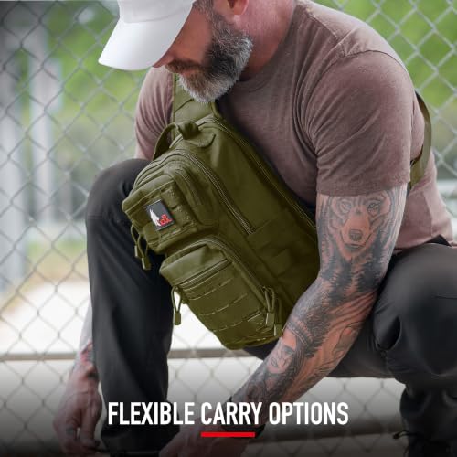 WOLF TACTICAL EDC Sling Bag - Concealed Carry Shoulder Bag for Range, Travel, Hiking, Outdoor Sports - color: Od Green