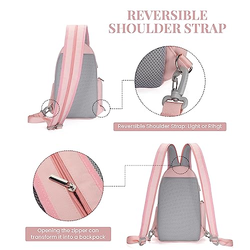 BAIGIO Camera Sling Bag Small Camera Backpack for Photographers,Waterproof Camera Crossbody Bag Travel Caemra Backpack for DSLR SLR Mirrorless Camera - color: Pink