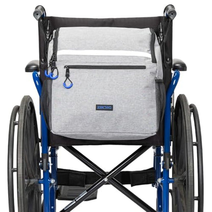 ZHCHG Wheelchair Bags, Wheelchair Backpack with Cup Holder, Wheelchair Bags to Hang on Back, Electric Wheel Chair Accessories, Large Storage Bag for Walker Rollator- Gray - style: Gray