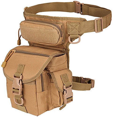 Multi-Purpose Hiking Waist Fanny Pack Running Backpack Outdoors Camping Bike Cycling Shoulder Bag - color: Khaki