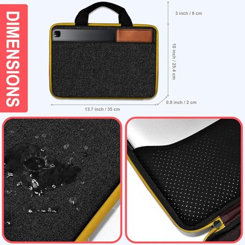 Hseok Laptop Case for MacBook Pro 14 inch TSA Sleeve Handbag,Black-Yellow - color: Black-yellow