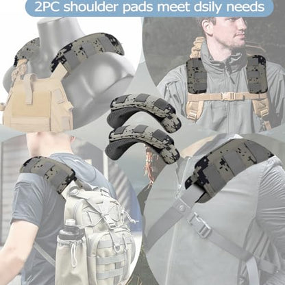 ZINMARK 2Pcs Thick Cushioned Shoulder Pads, Anti-Slip Design and Breathable Mesh Pads for Shoulder Strap,Soft and Comfortable - color: Camouflage Gray