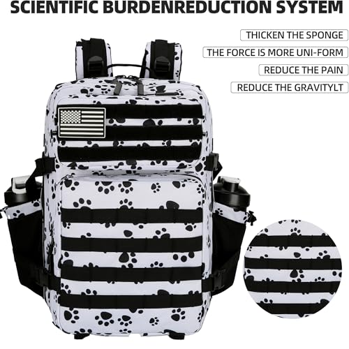 Military 45L Tactical Assault Backpack 3 day assault pack with Molle Waterproof backpack Rucksack for Tactical Backpacks - color: Blackcatpaw