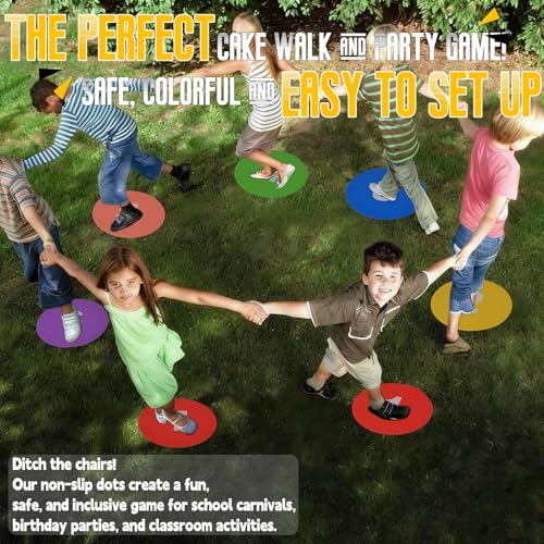 Teruntrue Poly Spots Agility Markers,Non Slip Rubber Circles Spot Markers, Waterproof Flat Filed Cones Poly Dots for Agility Drills, Basketball, Football Training, Sport Activities and Exercise
