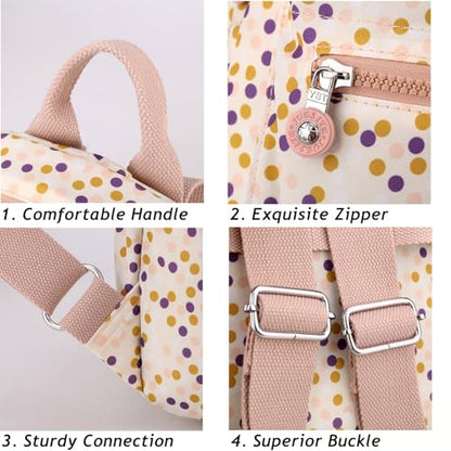 Backpack Purse for Women Ladies Nylon Bag Casual Daypack Travel Shopping Pack (H Style Letter Grey) - color: H Style Letter Grey