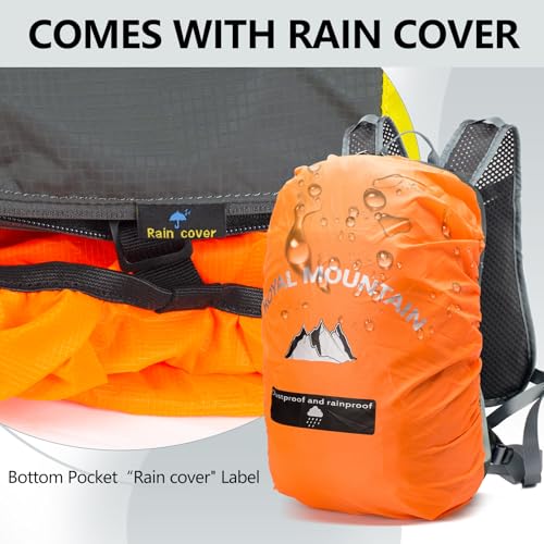 Bike Backpack With Rain-Cover, Mountain Biking Backpacks, Lightweight Packable Daypack Waterproof For Travel, Small Backpack For Bicycle Riding,Hiking,Camping (Grey) - color: Grey