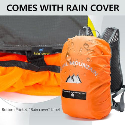 Bike Backpack With Rain-Cover, Mountain Biking Backpacks, Lightweight Packable Daypack Waterproof For Travel, Small Backpack For Bicycle Riding,Hiking,Camping (Grey) - color: Grey