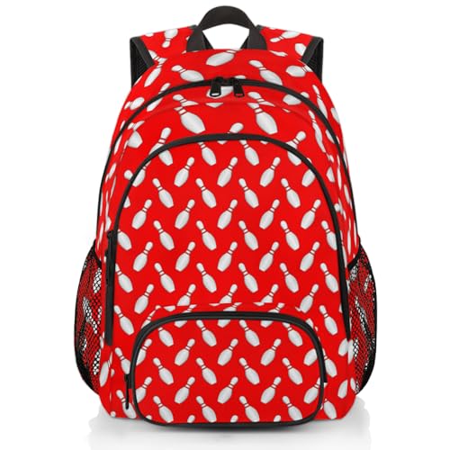 Sport Bowling Ball Laptop Backpack for Women Men, Red Work Travel Computer Backpacks, 18.3 Inch Large Computer Nurse Teacher Bags Casual Daypack - color: Multicolor 11