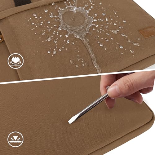ESTARER Laptop Bag 17-17.3 Inch, Computer Bags for Men Water-resistant Canvas Laptop Case Slim Laptop Sleeve Fits Hp/Dell/Asus/Lenovo/Acer, Brown - color: Brown, size: 17-17.3 Inch