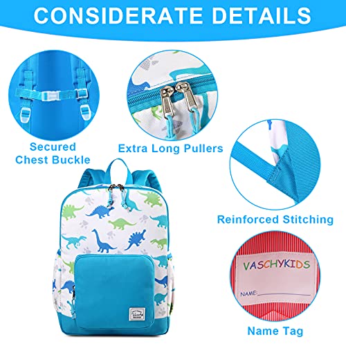 VASCHY Kids backpacks, Cute Lightweight Water Resistant Preschool Backpack for Boys and Girls Chest Strap | Cute - color: Dinosaurs White, size: Small (4-6 Yrs) - 15'' H