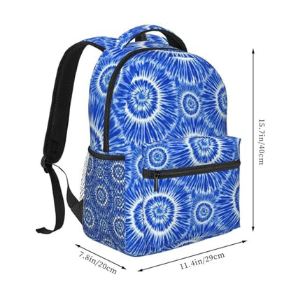 Multi Purpose Gym Backpack Blue Tie Dye, Casual Daypack with Inner Pocket and Mesh Side Pockets for Sports and Weekend Trips - color: Pattern (238)