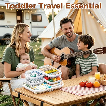 5 Pack Diaper Bag Organizer Pouches, Clear Hard Shell Zipper Cases for Baby Travel Essentials, Waterproof Storage Box for Pacifier Snacks Toys Wipes Clothes, Makeup Bag, Lego Toy Storage, Toiletry Bag - size: 1M+2S+2XS