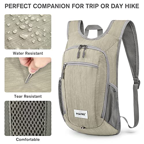 G4Free 10L/15L Hiking Backpack Lightweight Packable Hiking Daypack Small Travel Outdoor Foldable Shoulder Bag - color: Beige, size: 15L