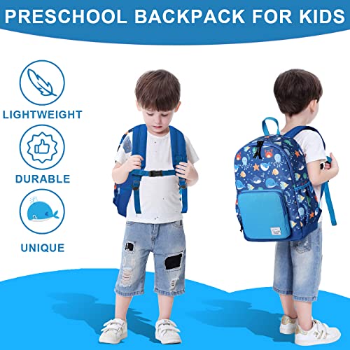VASCHY Kids backpacks, Cute Lightweight Water Resistant Preschool Backpack for Boys and Girls Chest Strap | Cute - color: Ocean Animals, size: Small (4-6 Yrs) - 15'' H