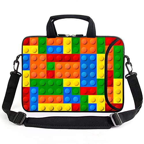 AMARY 15.4" 15.6" laptop sleeve adjustable shoulder strap with handle accessory pocket for men women (Puzzle) - color: Puzzle
