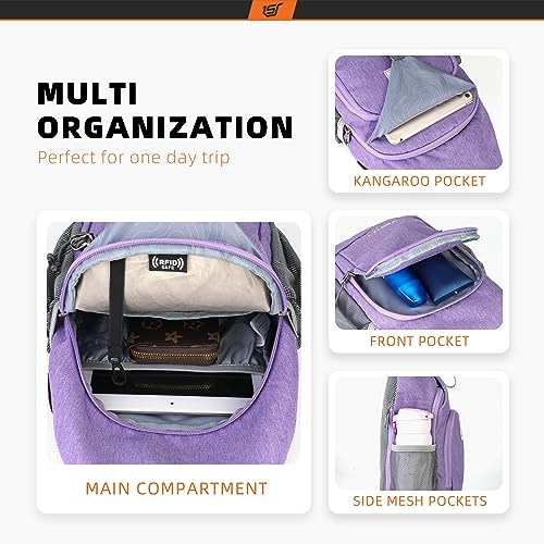 SKYSPER Sling Bag RFID Crossbody Sling Backpack Cross Body Shoulder Bag Travel Hiking Daypack for Women Men(Purple) - color: Purple