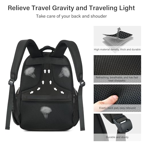 MILADA Travel Backpack For Men Laptop Backpack Women Business Carry On Backpack Airline Approved Fits 16.5 Inch Laptop Bag Work Backpack, Black - color: Black
