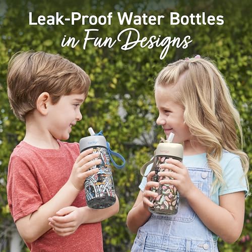 Bentgo Kids Water Bottle - Leak-Proof, Durable Tritan PFAS- & BPA-Free 15 fl oz, Kids/Toddlers Ages 3+ for School & Sports; Bite & Sip Spout, Carrying Handle, Dishwasher Safe (NEW Cowgirl Dreams) - color: Cowgirl Dreams