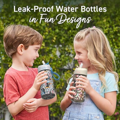 Bentgo Kids Water Bottle - Leak-Proof, Durable Tritan PFAS- & BPA-Free 15 fl oz, Kids/Toddlers Ages 3+ for School & Sports; Bite & Sip Spout, Carrying Handle, Dishwasher Safe (NEW Cowgirl Dreams) - color: Cowgirl Dreams