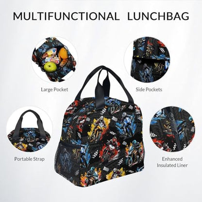 Kids Backpack Set - Motorcycle Backpacks for Boys - 3Pcs Toddler Bookbag with Lunch Box Pencil Case - Boys School Bag for Kindergarten/Preschool/Elementary (17 Inch) - color: Blue