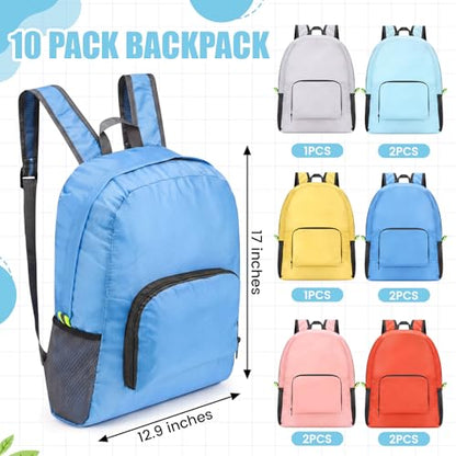 Jexine 10 Pcs Backpacks in Bulk 16.5 Inches Back Pack Basic Backpack for Adult Lightweight Outdoor Travel Book Bags(Sunny Pastel) - color: Sunny Pastel