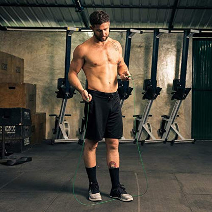 WOD Nation Adjustable Speed Jump Rope For Men, Women & Children - Blazing Fast Fitness Skipping Rope Perfect for Boxing, MMA, Endurance - color: Grey