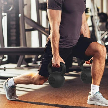 Yes4All Kettlebell Sets, 5 - 10 - 15 - 20 - 25 - 30 LB Cast Iron Strength Training Kettlebells, Wide Handles & Flat Bottom, Multi-Level from Beginners to Pros for Strength Training & Home Gym - color: H. 5 - 10 - 15 - 20 - 25 - 30 lbs