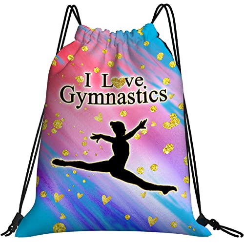 Gymnastics Drawstring Bags Adjustable Sports Gym Bag Drawstring Backpack Water Resistant String Bag Party Favors Bags - color: A Gymnastics 2