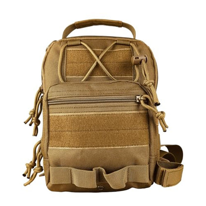 Fishing Chest Bag Outdoor Shoulder Bag Crossbody Chest Pack 20L Nylon Lightweight Storage Backpack with 3 Main Pockets Adjustable Strap for Hiking Camping Cyclin (20L) - color: Khaki
