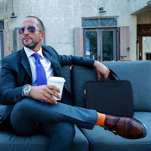Laptop Sleeve 15.6 Inch, Durable Traveling Briefcase Handle Bag & with Extra Pockets, Computer Protective Case Compatible for 15 15.6 inch HP, Dell, Acer, Asus, Deep Blue - color: Deep Blue, size: 15.6 inch