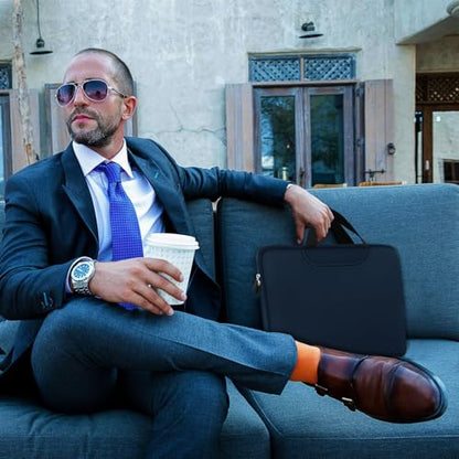 Laptop Sleeve 15.6 Inch, Durable Traveling Briefcase Handle Bag & with Extra Pockets, Computer Protective Case Compatible for 15 15.6 inch HP, Dell, Acer, Asus, Deep Blue - color: Deep Blue, size: 15.6 inch