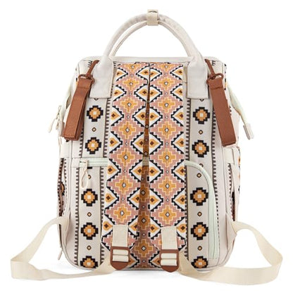 Montana West Wrangler Diaper Bag Backpack Aztec Callie Bag Travel Backpack Purses Western Multi-Function Baby Bags for Mom - color: *Tan