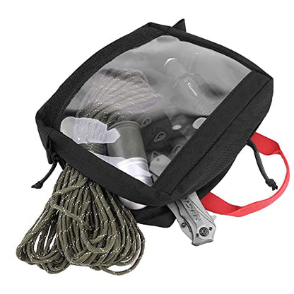 KRYDEX Clear Top Insert Bag with Hook Panel Tactical Packing Cube Travel Organizer Bag (Large) - color: Large