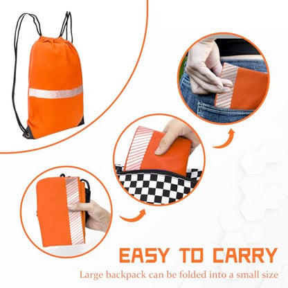 AYKRM Orange Drawstring Backpack Bag work Sackpack - color: Orange