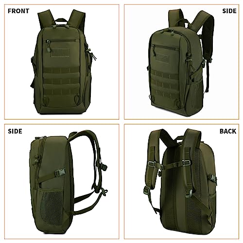 HUNTVP 10L/20L/30L Tactical Backpack Military MOLLE Backpack Rucksack Gear Tactical Assault Pack for Hunting Camping Trekking (20L-Army Green) - color: Army Green, size: 20L