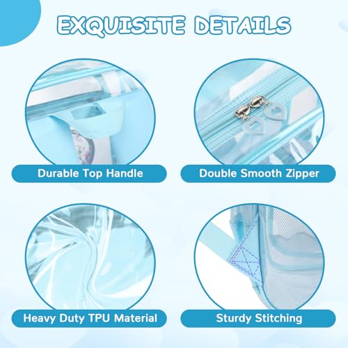 Clear Backpack, Heavy Duty Thick TPU Clear Bookbag, Transparent Bookbag Stadium Events, See Through Large Ergonomic Backpack for School Kids Girls Women Travel Security College Concert, Blue - color: Blue