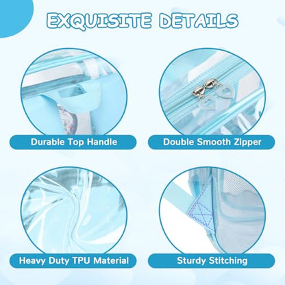 Clear Backpack, Heavy Duty Thick TPU Clear Bookbag, Transparent Bookbag Stadium Events, See Through Large Ergonomic Backpack for School Kids Girls Women Travel Security College Concert, Blue - color: Blue