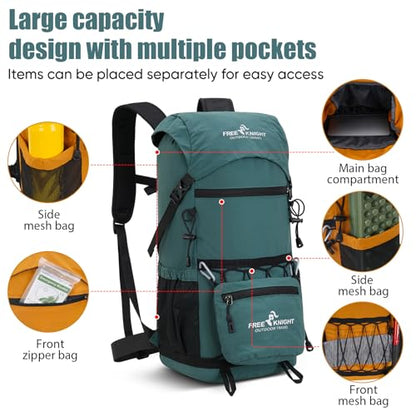 Bseash 30L Lightweight Hiking Backpack, Outdoor Sport Waterproof Travel Bag Daypack for Cycling Climbing Skiing (Blue Green) - color: Blue Green