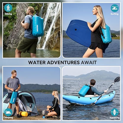 MARCHWAY Floating Waterproof Dry Bag Backpack 5L/10L/20L/30L/40L, Roll Top Sack Keeps Gear Dry for Kayaking, Rafting, Boating, Swimming, Camping, Hiking, Beach, Fishing - color: Teal, size: 5L