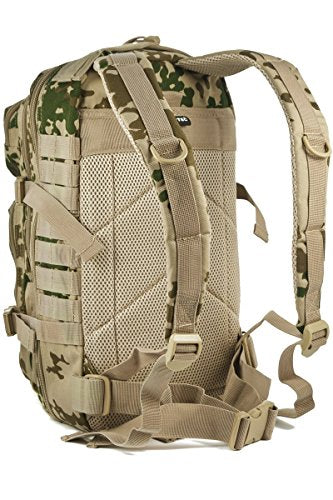 Mil-Tec Unisex Assault Pack - Rugged Durable Lightweight Ergonomic Versatile Tactical Outdoor Camping Hiking Backpack with Adjustable Padded Shoulder Straps & MOLLE Loops, Tropical Camo, 20L - color: Tropical Camo, style: 20l