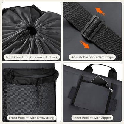 Lifewit Laundry Bag Backpack Travel, 90L, Gray - color: Dark Gray, size: 90L