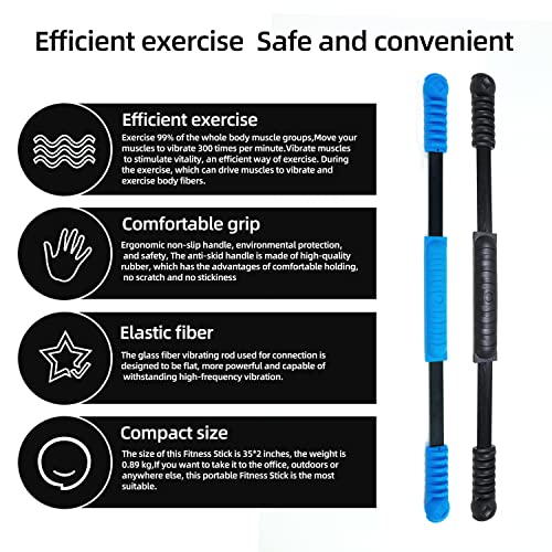 Elastic Fitness Stick Elastic Bar Body Exercise Bar Muscle Training for Exercise Tremor Stick Shoulder Rehabilitation Physical Therapy, Aerobics,Body Shaping Home Gym Yoga, Pilates - color: matt black