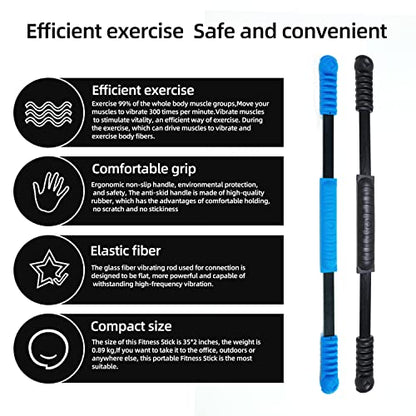 Elastic Fitness Stick Elastic Bar Body Exercise Bar Muscle Training for Exercise Tremor Stick Shoulder Rehabilitation Physical Therapy, Aerobics,Body Shaping Home Gym Yoga, Pilates - color: matt black