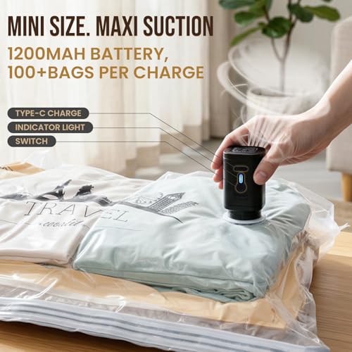 TAILI Vacuum Storage Bags with Rechargeable Electric Pump, 10 Pack (4M+4L+2XL), Vacuum Seal Bags for Clothing, Packing Cube Compression for Vacation Cruise, Portable Solution for Travel Essentials - size: 10 Combo