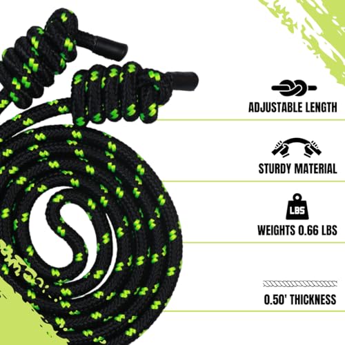 Flow Rope Exercise Jump Ropes for Home Gym Cardio - Jump Rope for Fitness for Men & Women - Boxing & MMA Full Body Workout